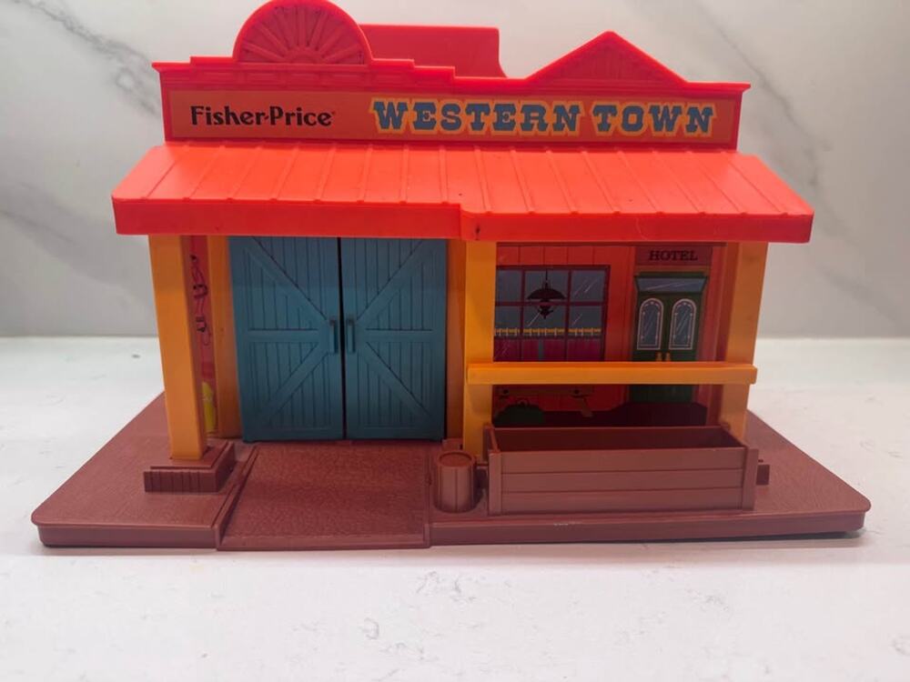 Vintage 1982 Fisher-Price Little People Play Family Western Town Saloon
